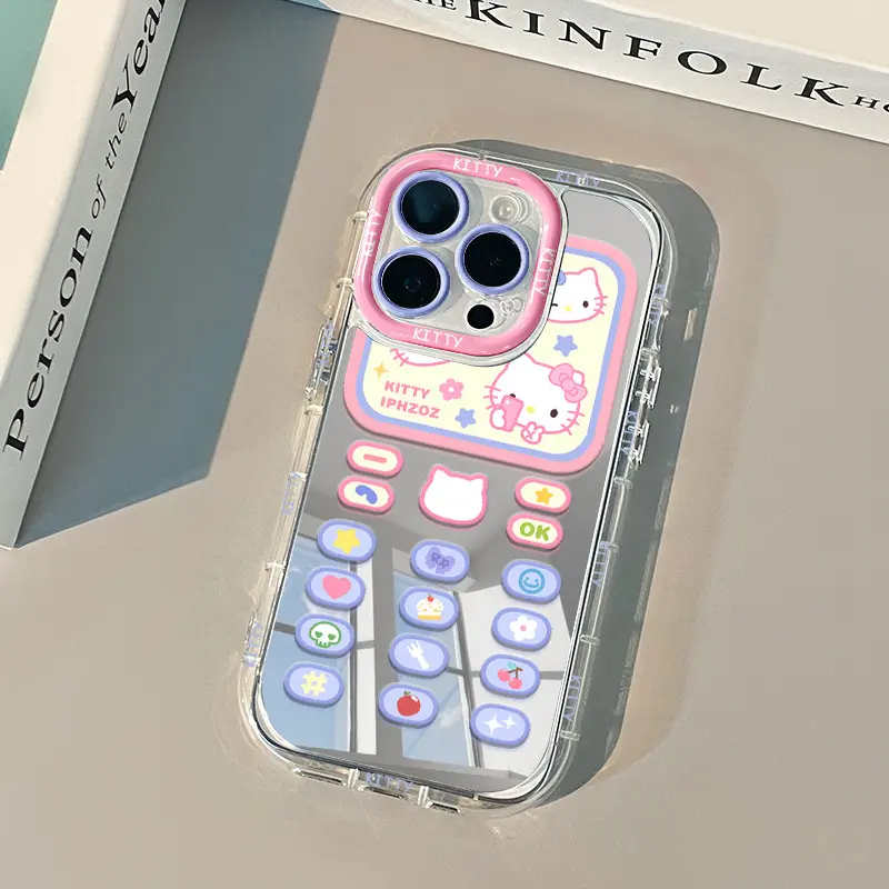 可爱kt猫适用iPhone15promax手机壳苹果14奶油壳12小众创意11镜面