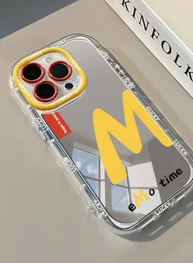 M记时间镜面适用于华为奶油壳oppo苹果15新iPhone14/12/11promax