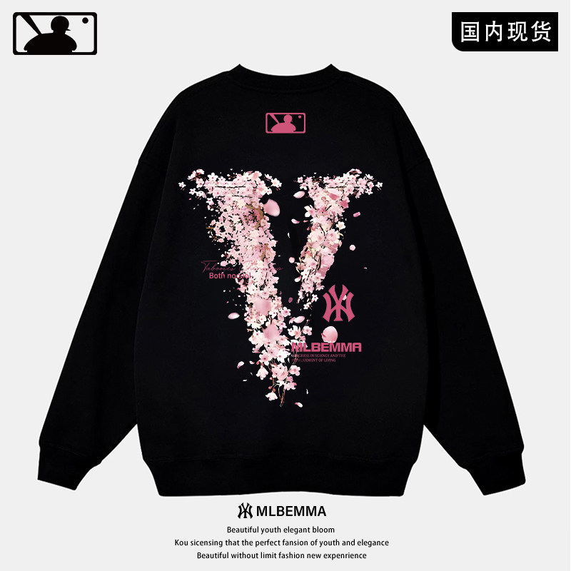 【奥莱严选】潮牌黑色卫衣男士2026春秋季新款美式痞帅风长袖t恤