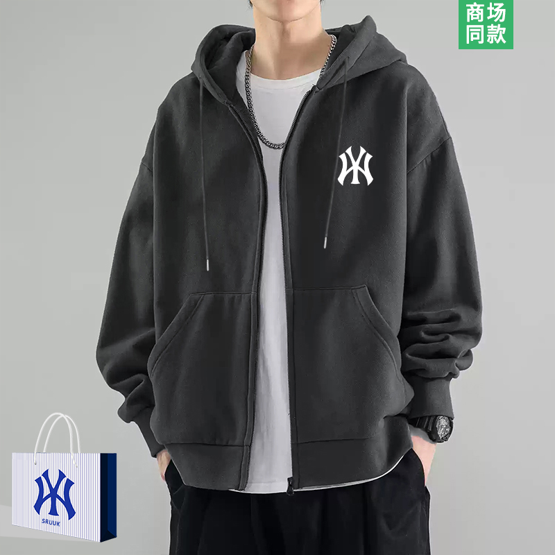 开衫卫衣男款美式潮牌连帽外套