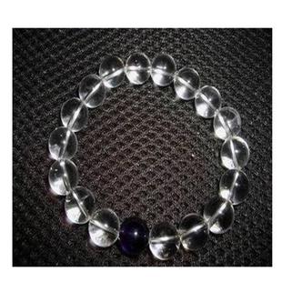 风水天然水晶点黑曜石星座手链情侣生肖宝石白水晶民族白羊座饰品