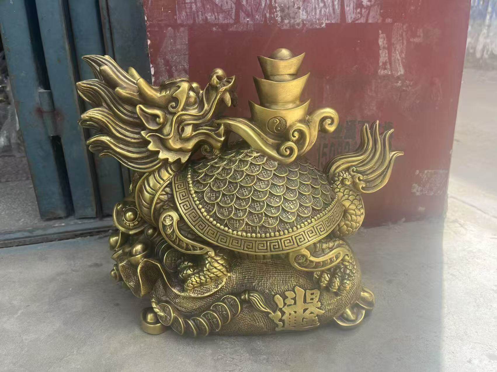 纯铜龙龟摆件招财元宝镇宅八卦龙龟工艺礼品送老人家居风水装饰
