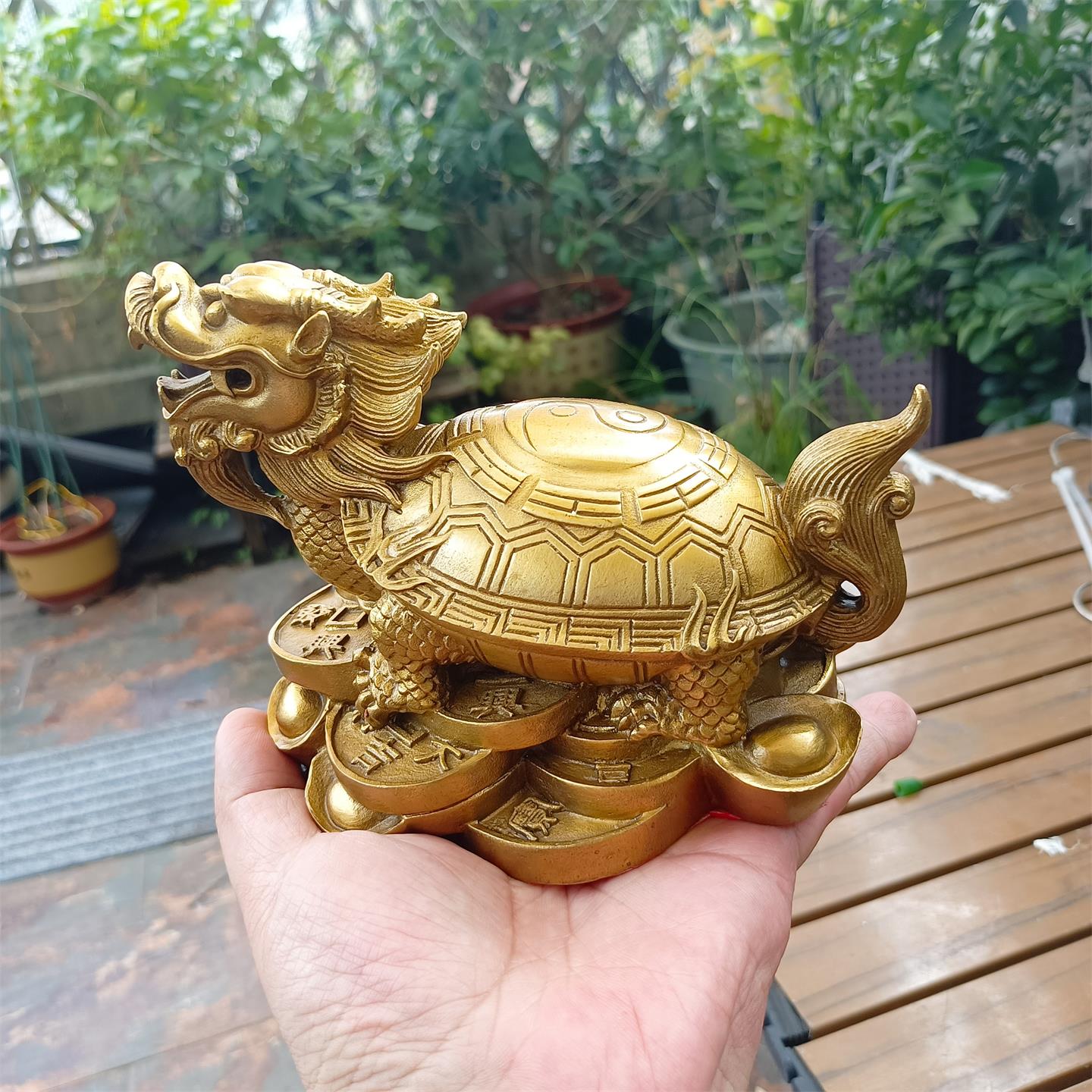 黄铜八卦龙龟客厅摆件镇宅招财送