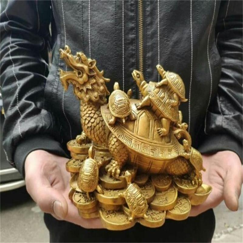 工艺纯铜镇宅招财中式风金钱龟