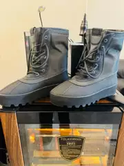 Developed for a Year, Buy It Without Thinking Twice! Season 1 Coconut 950 Kanye Work Boots for Men, Thick-Soled High-Top Snow Boots for Men