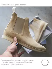 Kanye Cp Chelsea Short Boots Men's Genuine Leather Winter Fleece-Lined Couple Boots Mid-Top High Street Style Women's Pointed Toe Desert Boots