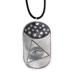 白银颂999纯足银上帝之眼吊坠男女毛衣链配饰项坠挂项链军牌刻字