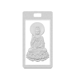 白银颂999纯足银观音菩萨吊坠吊牌男女平安项链生日礼物纪念品