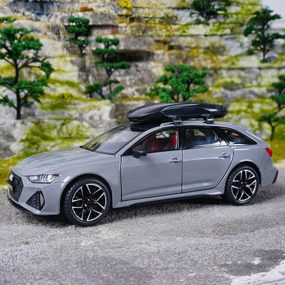 新款金丽方1:24奥廸RS6 Avant 瓦罐声光车玩具仿真合金车模型摆件