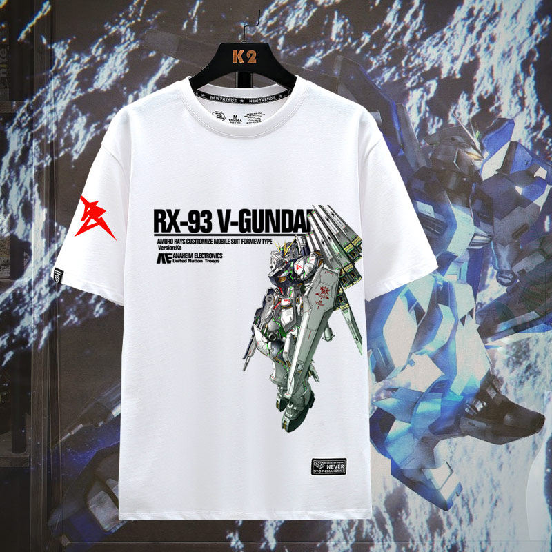 机动战士高达逆袭的夏亚阿姆罗v rx-93海牛男女休闲纯棉短袖t恤jl