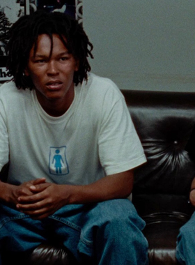 90年代中期Mid90s美剧同款girl印花宽松纯棉短袖t恤男女夏季LN