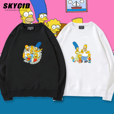 辛普森一家The Simpsons周边春秋男女圆领卫衣休闲宽松上衣服yd