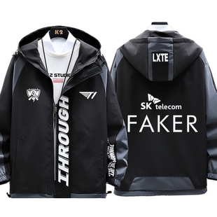 T1战队服Faker同款S12世界赛skt比赛服连帽外套男女夹克衣服jl