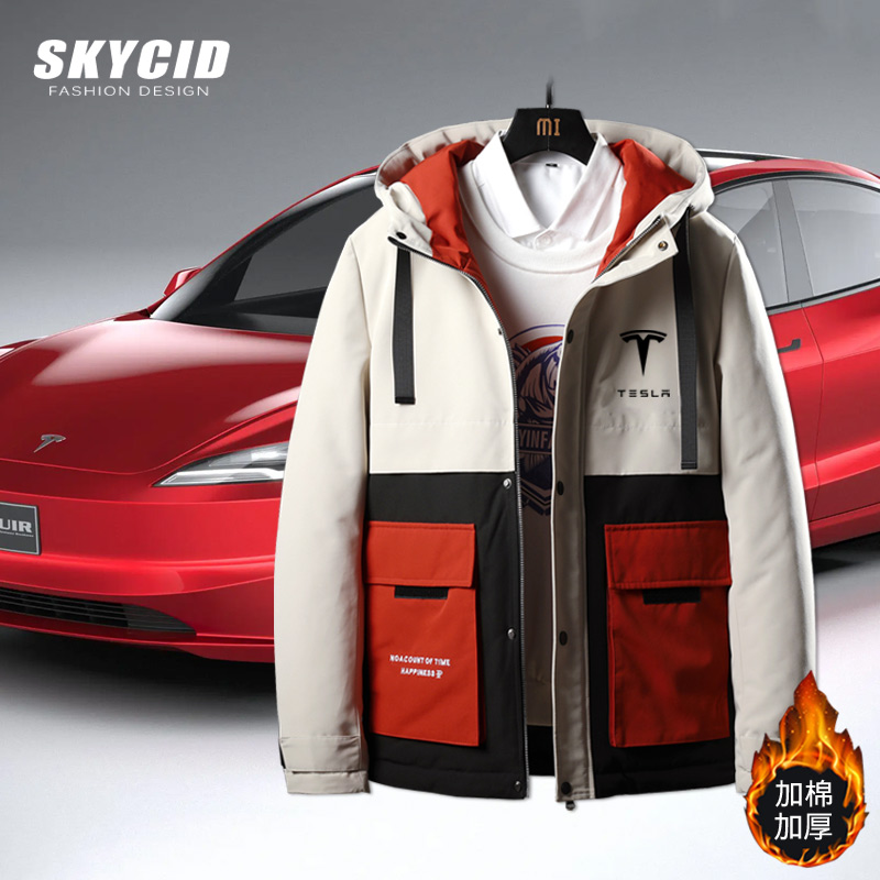 特斯拉4s店工装外套加棉加厚衣服