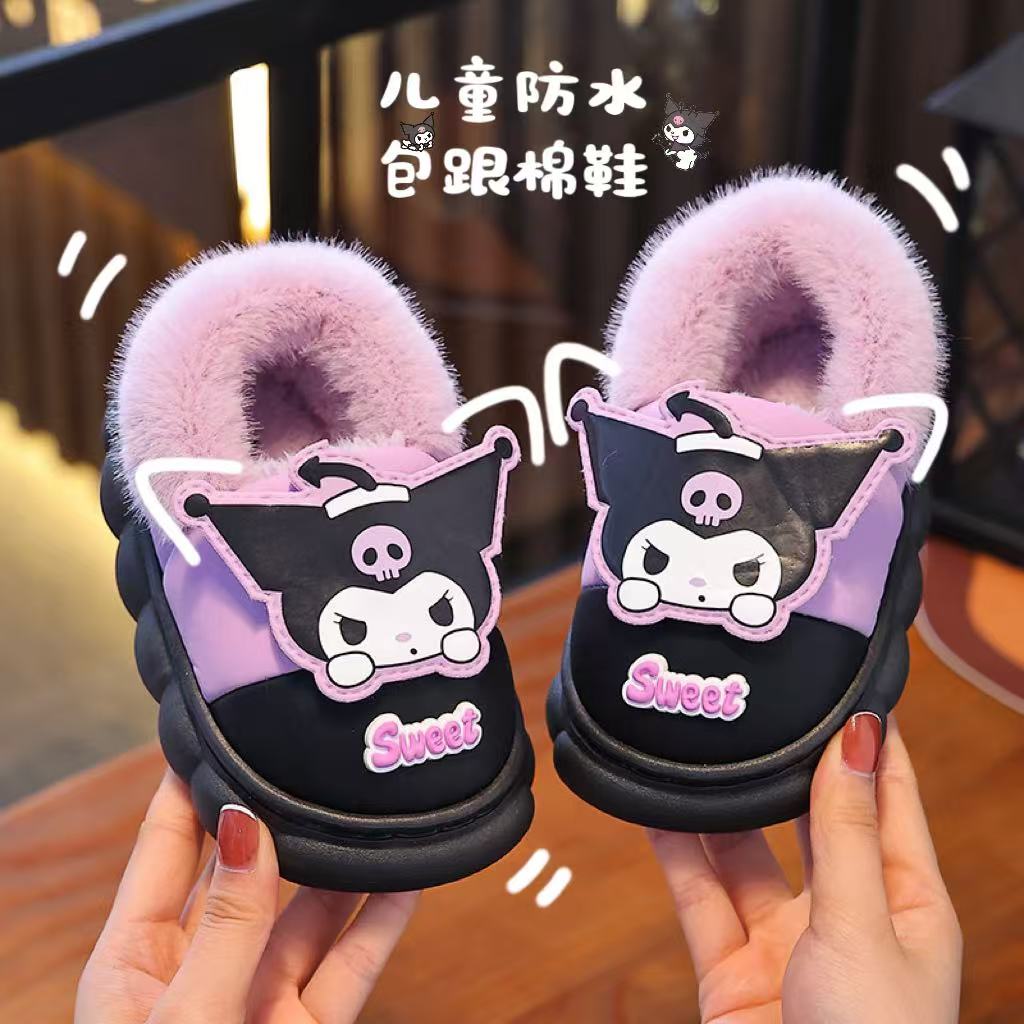 儿童防水包跟棉拖鞋冬季可爱女童