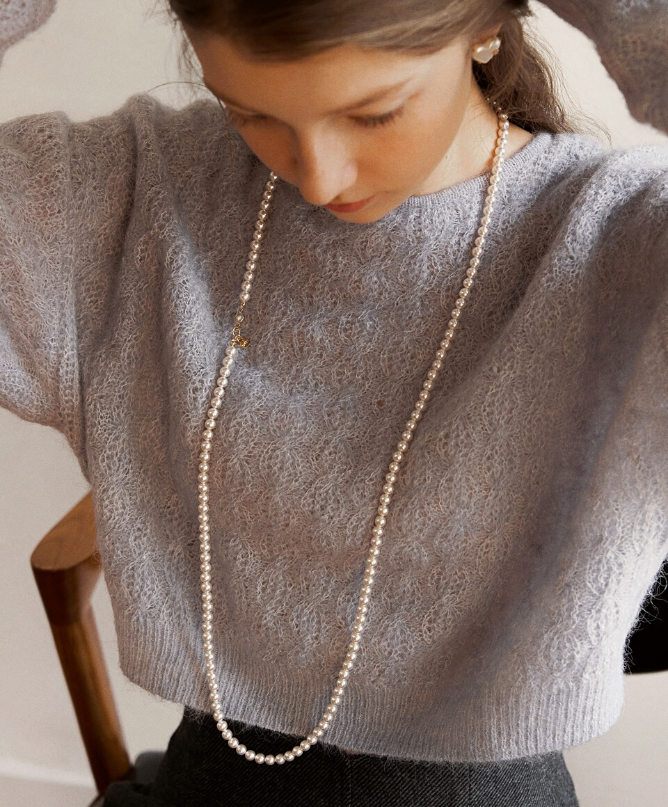 天然淡水珍珠金色超长女项链