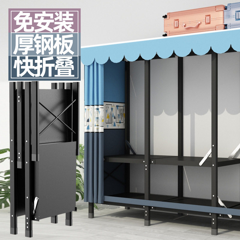 折叠免安装布衣柜简易衣柜 家用收纳衣橱 结实耐用钢管加固出租房