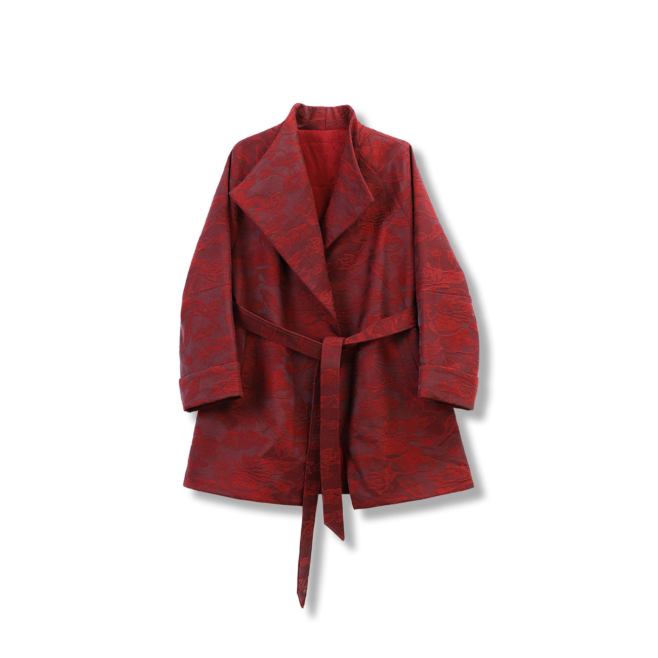 【苏苏nana宠粉】红色荷花油丝香云纱桑蚕丝长款棉服  28209,女装/女士精品,短外套,淘宝优惠券,粉丝福利购,淘宝优惠卷