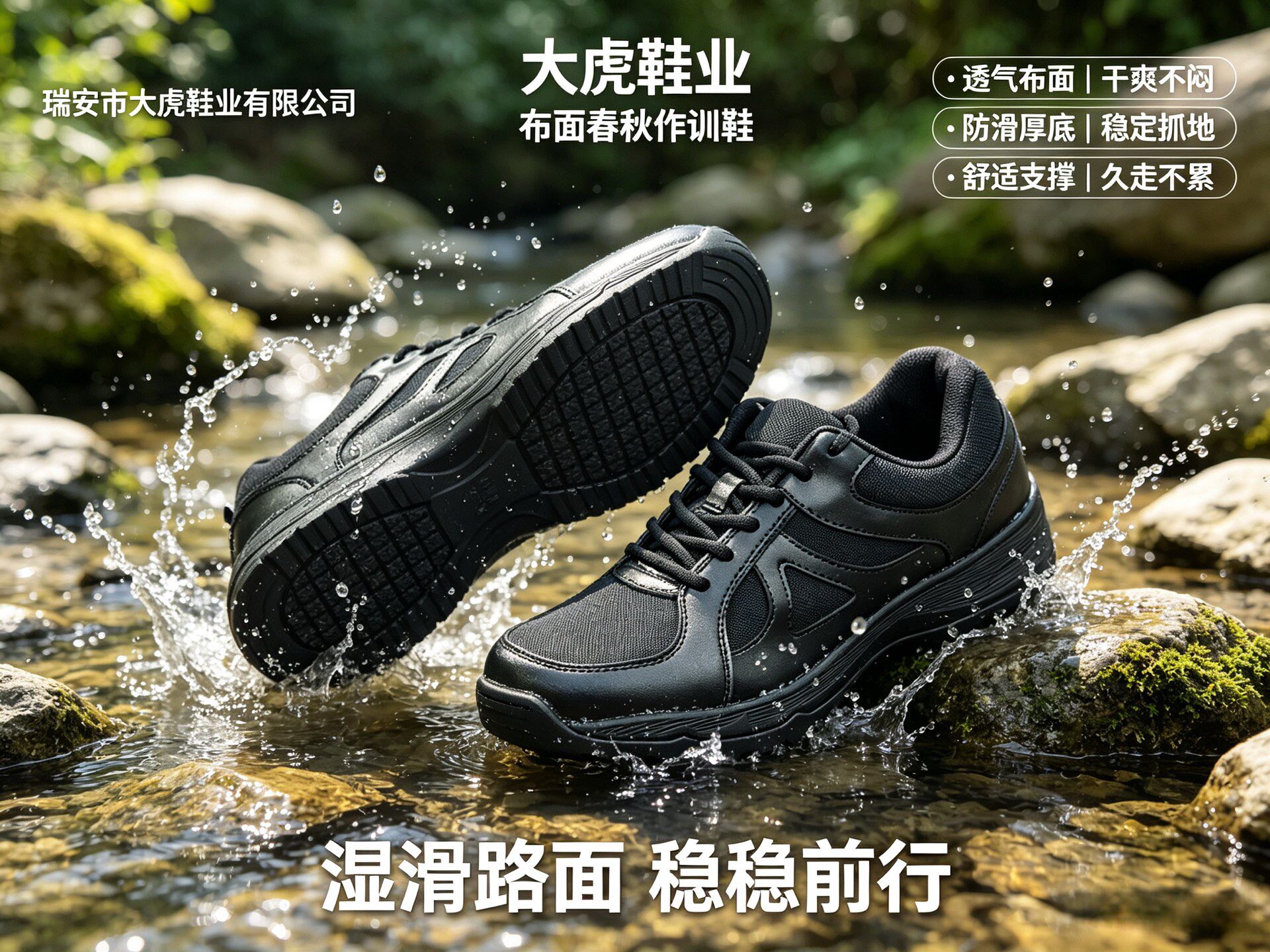 瑞安大虎通勤春秋作训鞋新款黑色运动鞋户外登山鞋越野训练鞋跑鞋