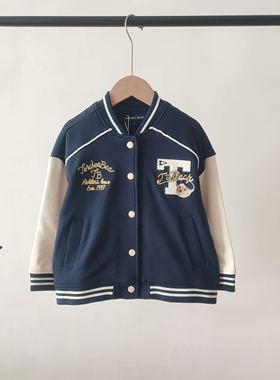 2024春季新款小熊男童棒球服外套休闲可爱学院风卡通TTJM241201A