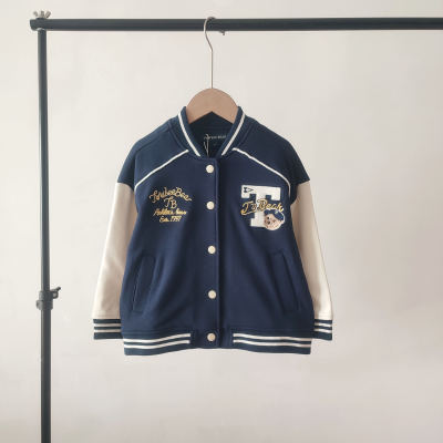 2024春季新款小熊男童棒球服外套休闲可爱学院风卡通TTJM241201A