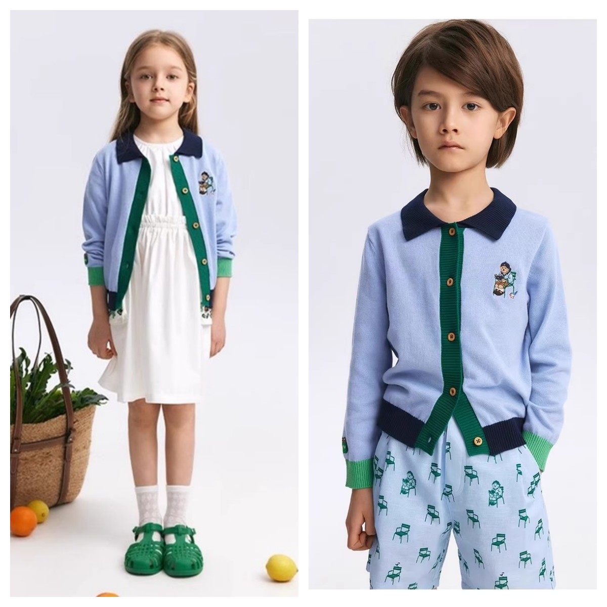 25年春夏男女同款休闲撞色百搭开衫毛衣针织翻领开衫TKCK246371N,童装/婴儿装/亲子装,T恤,淘宝优惠券,粉丝福利购,淘宝优惠卷