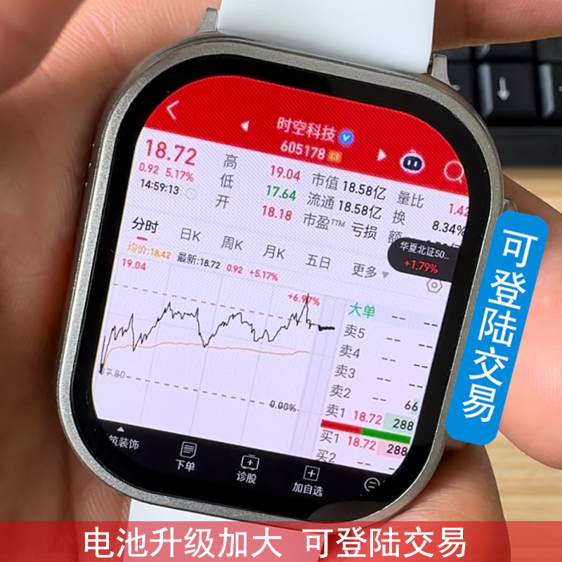 町米炒股交易专用安卓智能手表股票期货实时行情下载同花顺app - 实物图