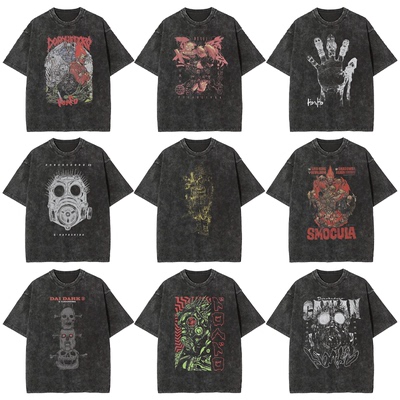 异兽魔都动漫短袖T恤纯棉印花宽松复古长袖百搭男打底衫t-shirt潮