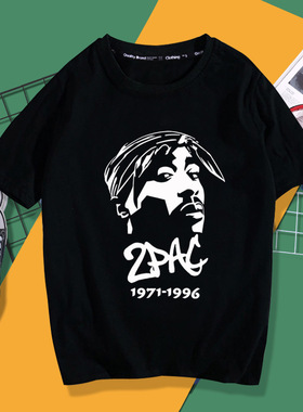 Thug Life纪念2PAC图派克tupac短袖T恤西海岸west coast衣服体恤