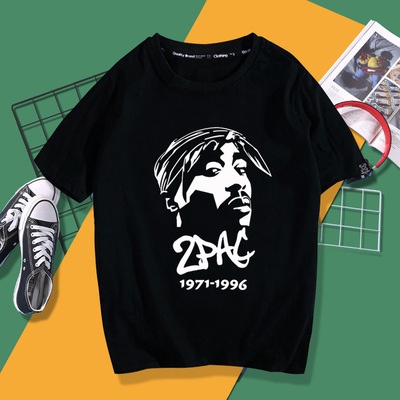 Thug Life纪念2PAC图派克tupac短袖T恤西海岸west coast衣服体恤