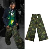 潮裤 原标VET迷彩工装 宽松直筒阔腿travis scott同款 多口袋工装 裤
