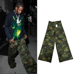 原标VET迷彩工装多口袋工装裤宽松直筒阔腿travis scott同款潮裤