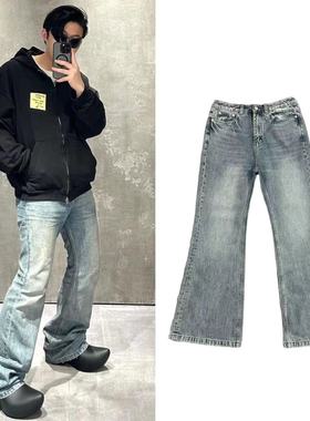 B家巴黎街头Flared遗失录像带 水洗蓝色微喇牛仔裤DirtyFit喇叭裤