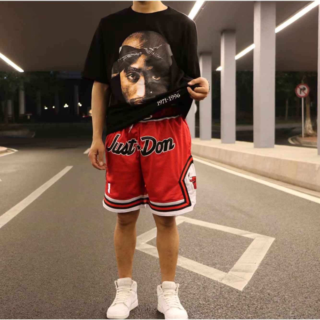 刺绣短裤男