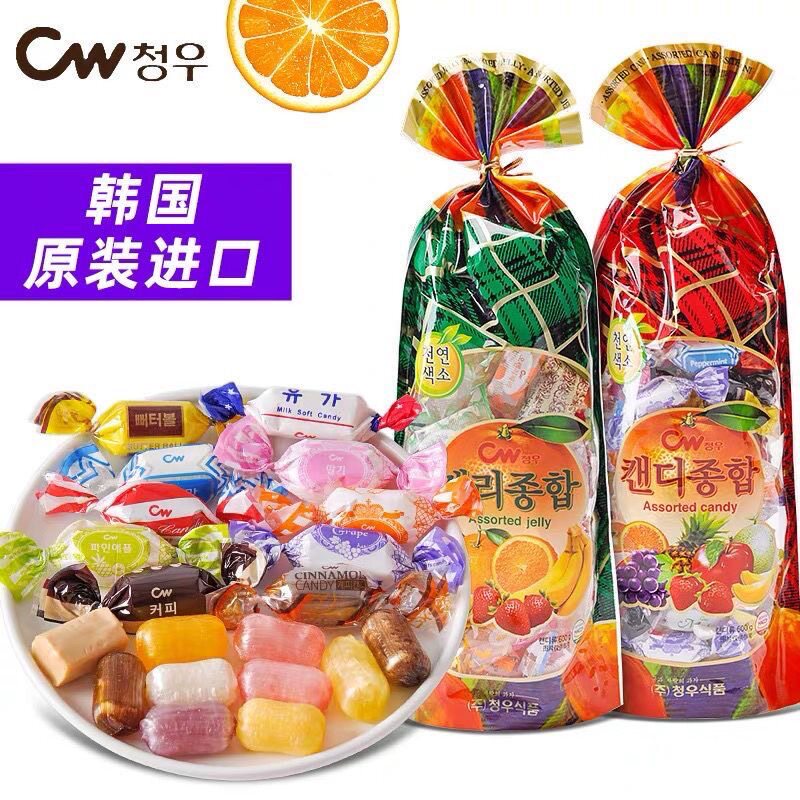 韩国进口零食青佑牌综合硬糖软糖水果口味零食婚庆糖果节日年货