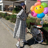 显瘦格子衬衫袖外套春夏通勤衬衫格纹长款时尚夏季春秋气质长袖，女装衬衫，2C301