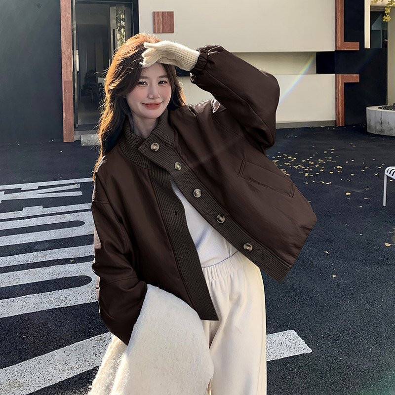 【现货】新款图 立领针织拼接90蛋白皮羽绒服 8609-P255-K398图片