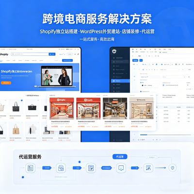 Shopify独立站搭建WordPress外贸建站跨境电商店铺装修代运营服务