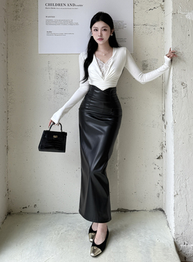 instunning纯欲风性感白色长袖T恤女秋季新款修身显瘦打底衫上衣