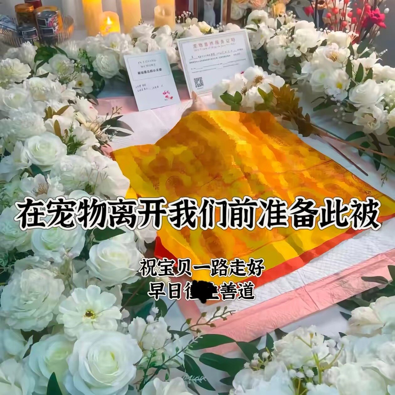 宠物去世陀罗尼包被单件五件套宠物亡生被骨灰葬包布往被刺绣纯棉