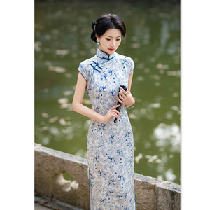 二小姐旗袍｜老上海复古中国风民国女士长款无袖旗袍2024春夏