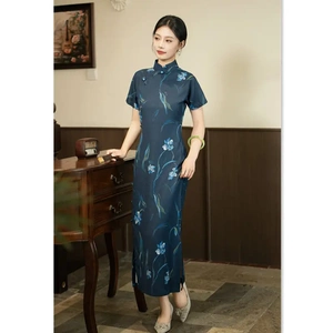 二小姐旗袍｜老上海国风传统中式天丝麻全开襟古法旗袍2025