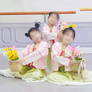 春和景明舞蹈道具背篓汉服古典舞演出竹篮桃花道具儿童古风采菊
