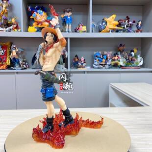 草帽团GK 挥手艾斯 魔改 火神 火拳 手办 顶上战争模型 手办摆件