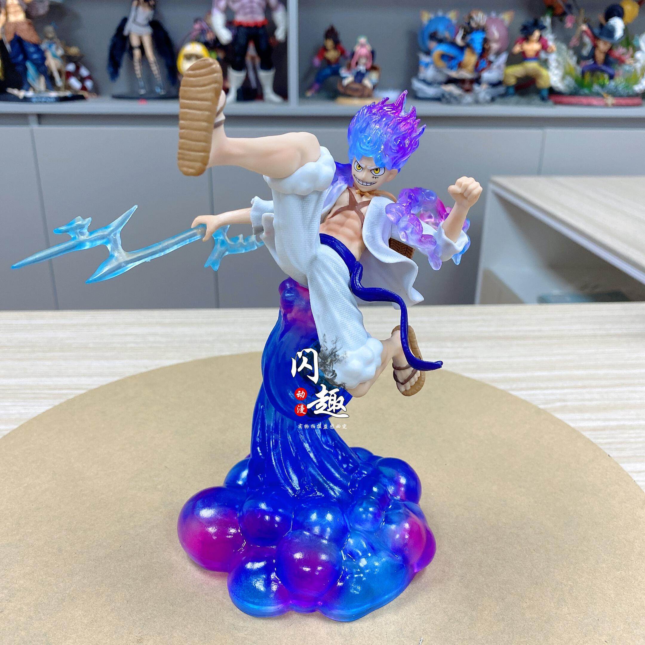 海贼王五档尼卡太阳神路飞跳跃抓闪电姿势鬼岛上空手办模型摆件