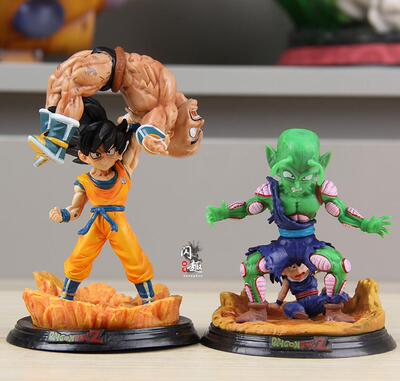 七龙珠 巨猩 WCF 悟空托举那巴场景比克为亲儿子挡波手办模型摆件