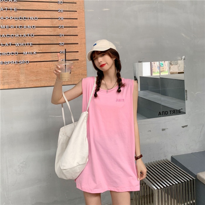 Real shot sleeveless vest short sleeve T-shirt women's fashion