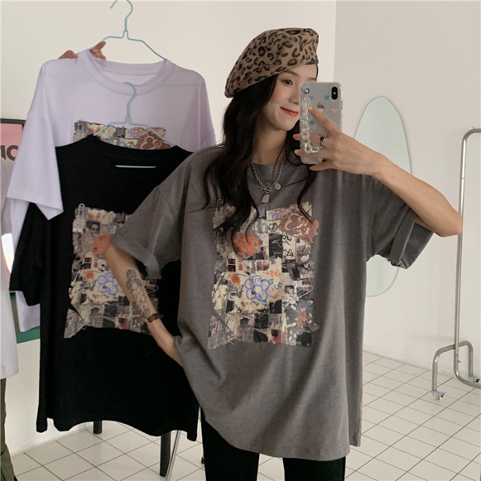 Real Korean new loose short sleeve T-shirt for women