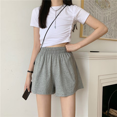 Women's Summer Shorts show thin, elastic and loose solid color leisure wide leg pants students