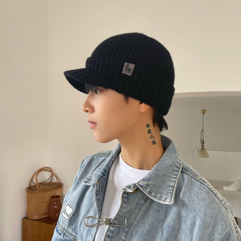 毛线帽子男日系百搭秋冬季